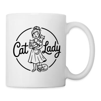 Femme chatte - Mug blanc - blanc - Droite