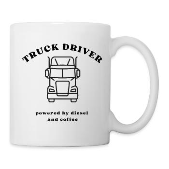 Vue frontale du camion Line - Mug blanc - blanc - Droite