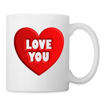 Herz love you - Tasse - Weiß - Rechts