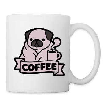 Pug Coffee Morning Grouch Banner - Mug - white - Right