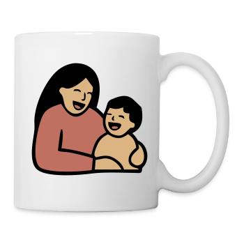 Mama Baby Umarmung Liebe - Tasse - Weiß - Rechts