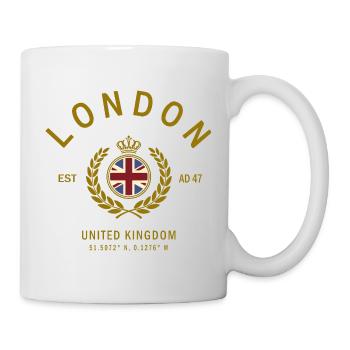Écusson Londres Drapeau UK doré - Mug blanc - blanc - Droite