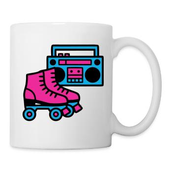 Rollschuhe Boombox 80er Retro - Tasse - Weiß - Rechts