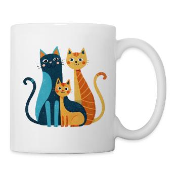Bright Cat Trio: Modern Whimsy - Mug - white - Right