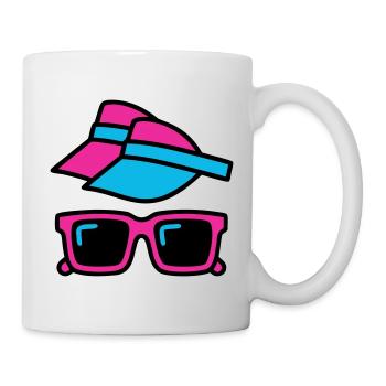 80s Sun Visor Glasses Set - Mug - white - Right