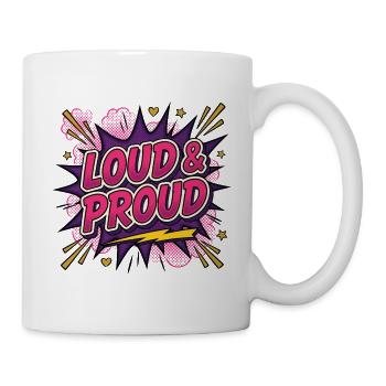 Mois de la fierté LGBTQ - Fort et fier - Mug blanc - blanc - Droite