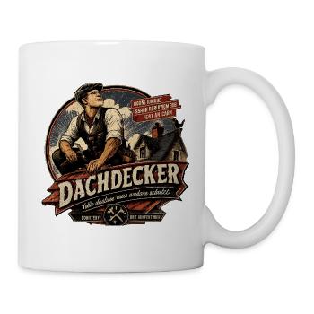 Dachdecker Vintage Werbeposter - Tasse - Weiß - Rechts