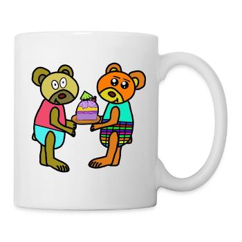 Teddy Valentine Muffin Cake Birthday Bear - Mug - white - Right