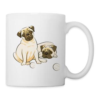 Duos aus Mops, Spieler und Träumer. - Tasse - Weiß - Rechts