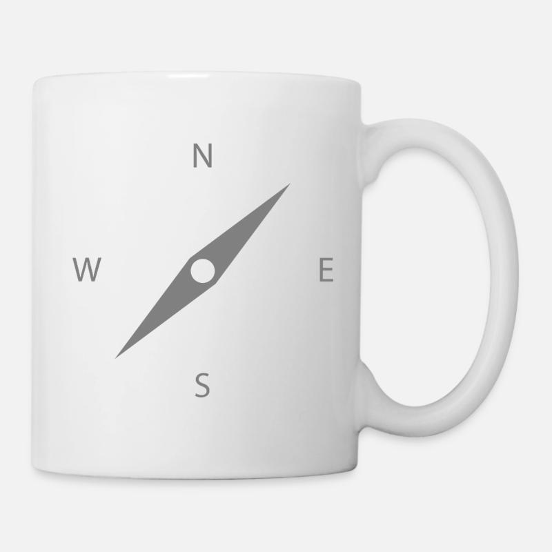 Nordstern Kompass Illustration - Tasse - Weiß