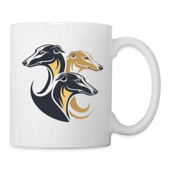 Triple Greyhounds Silhouette - Mug - white - Right