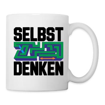 Selbst denken = Eigenständigkeit - Tasse - Weiß - Rechts