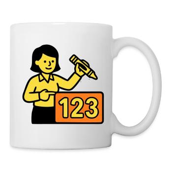 Enseignant Math 123 School - Mug blanc - blanc - Droite