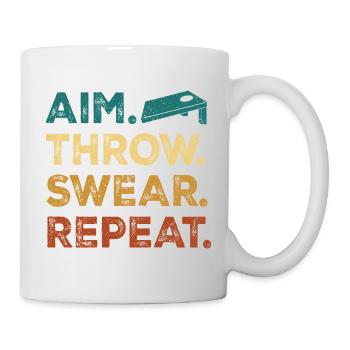 Aim. Throw. Wear. Repeat. - Tasse - Weiß - Rechts