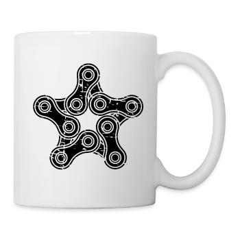 Fahrradkette Stern Radsport Motiv - Tasse - Weiß - Rechts