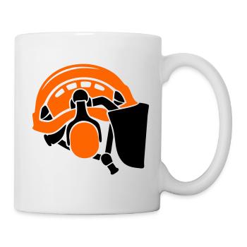 Forestry helmet, tree care, forest workers, lumberjacks - Mug - white - Right