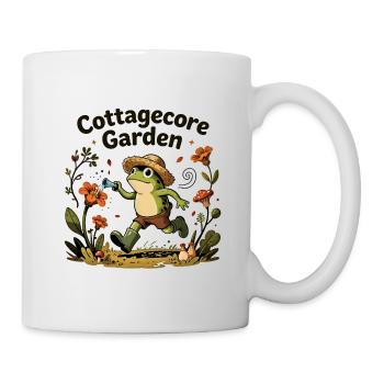 Cottagecore-Gartenfrosch - Tasse - Weiß - Rechts