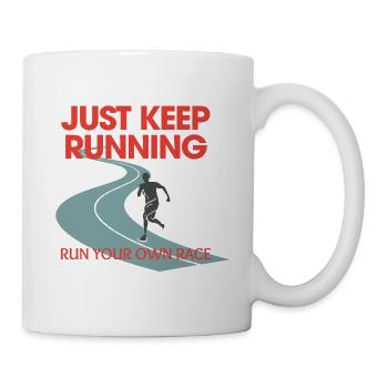 Jogging Endurance Runner Fitness just keep running - Mug - white - Right