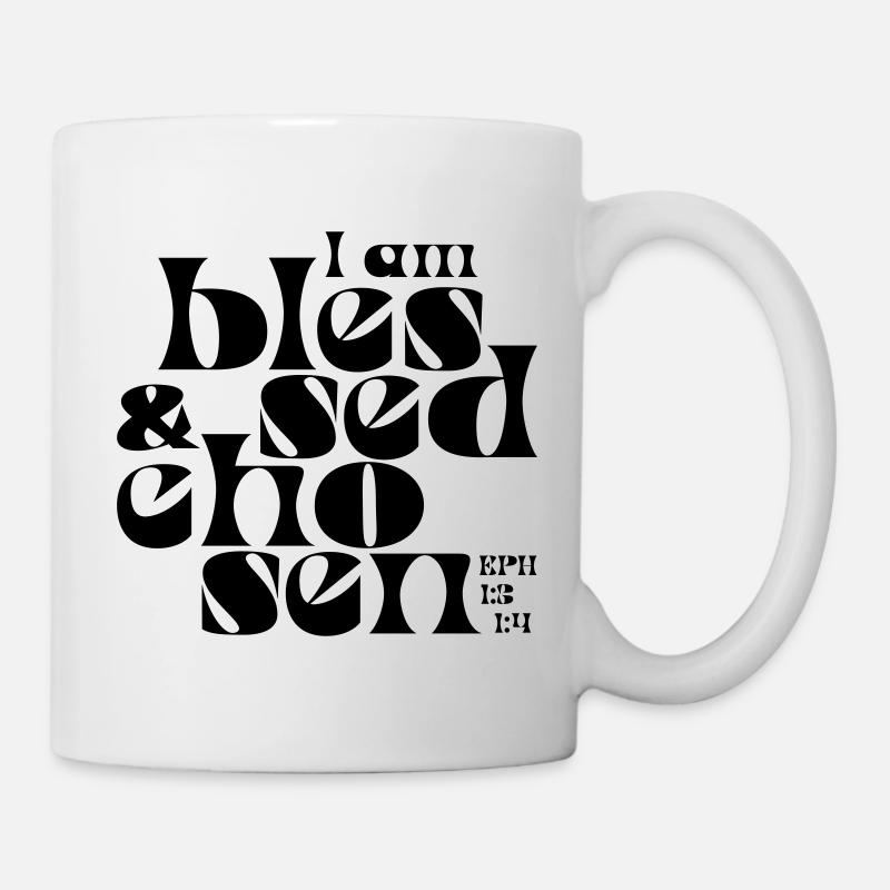 b l e s s e d & c h o s e n - Mug - white