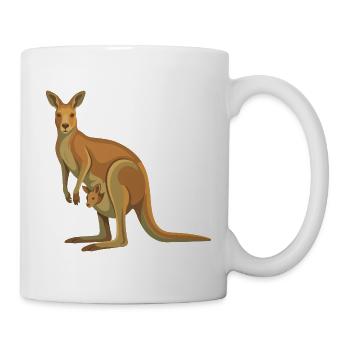 Kangaroo family in vector style - Mug - white - Right