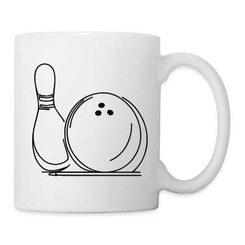 Bowlingkugel und Pin - Tasse - Weiß - Rechts
