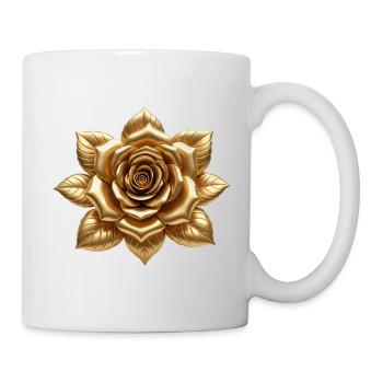Roségoldenes T-Shirt – Eleganter und minimalistischer Stil - Tasse - Weiß - Rechts