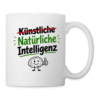 Natürliche Intelligenz gibt es auch (noch) - Tasse - Weiß - Rechts