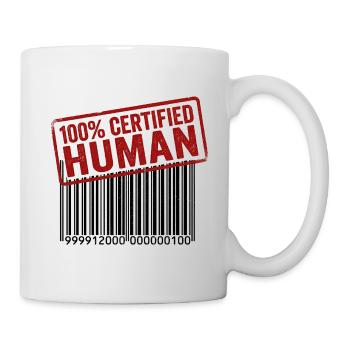 100 Prozent Mensch - Tasse - Weiß - Rechts