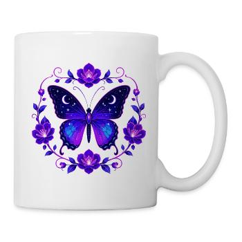 Night Star Butterfly in Flower Circle - Mug - white - Right