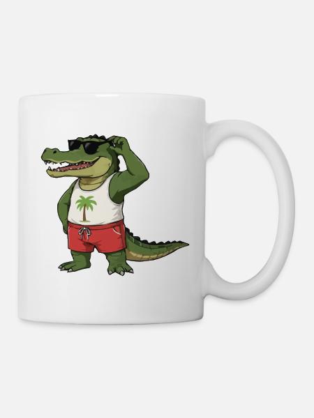 Krokodil Comic - Tasse - Weiß