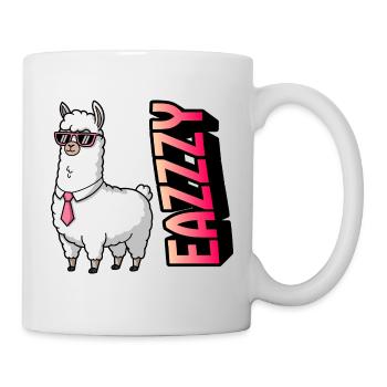 Lama en costume avec des lunettes de soleil roses - Mug blanc - blanc - Droite