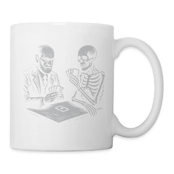T-shirt de cartes de Sigmund Freud avec la mort - Mug blanc - blanc - Droite