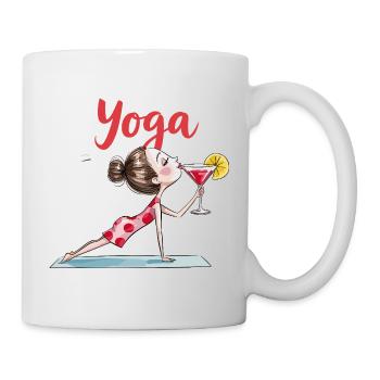 Yoga Mit Cocktail Lustige Yoga Figur In Pose Mit - Tasse - Weiß - Rechts