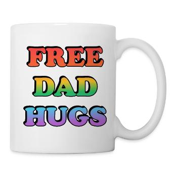 Kostenlose Papa-Umarmungen Regenbogen-Tee LGBT-Stolz - Tasse - Weiß - Rechts