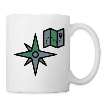 Compass Map Hiking Geocaching Survival - Mug - white - Right
