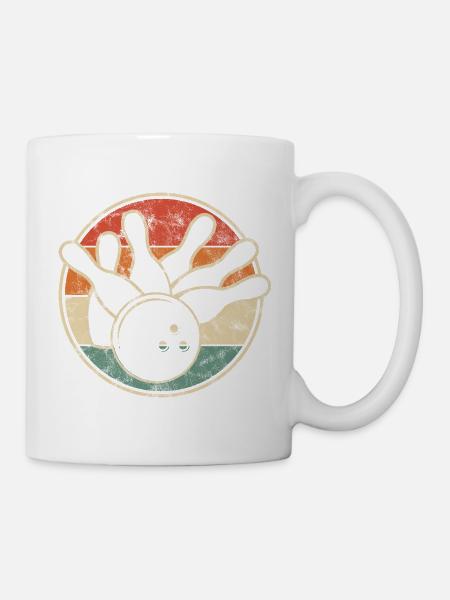 Retro Bowling Kegel Mit Kugel Für Kegel Club - Tasse - Weiß