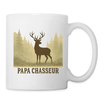 Papa Chasseur Silhouette Cerf Forest - Mug blanc - blanc - Droite