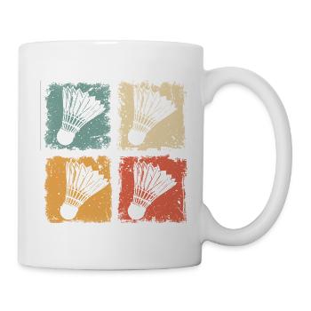 Badminton Shuttlecock Retro Style - Mug - white - Right