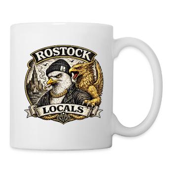 Rostock Locals Greif und Möwe - Tasse - Weiß - Rechts