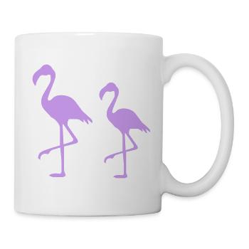 Two Flamingos Silhouettes Purple - Mug - white - Right
