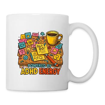 Bureau créatif de l’énergie TDAH - Mug blanc - blanc - Droite