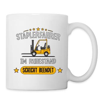 Staplerfahrer im Ruhestand Rente - Tasse - Weiß - Rechts