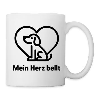 Herz Hundemotiv Liebe zum Tier - Tasse - Weiß - Rechts