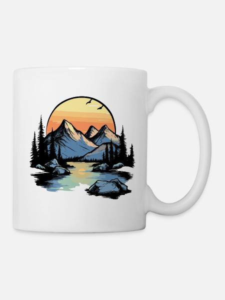 Berge Natur - Tasse - Weiß
