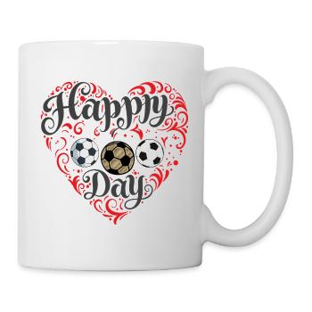 Football heart - Mug - white - Right
