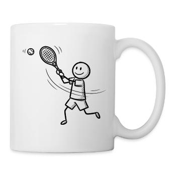 Joueur de tennis Homme bâton - Mug blanc - blanc - Droite
