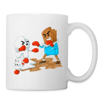 Chocolate Vs Tooth Boxing Funny Dentist Gift - Mug - white - Right