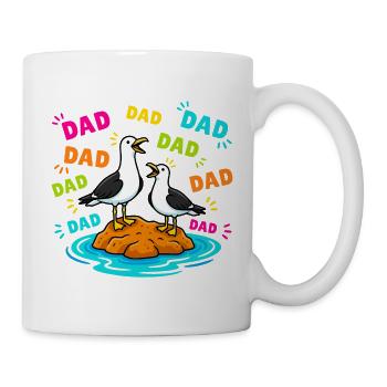 Papa Papa Papa - Drôles Mouettes Enfants - Mug blanc - blanc - Droite