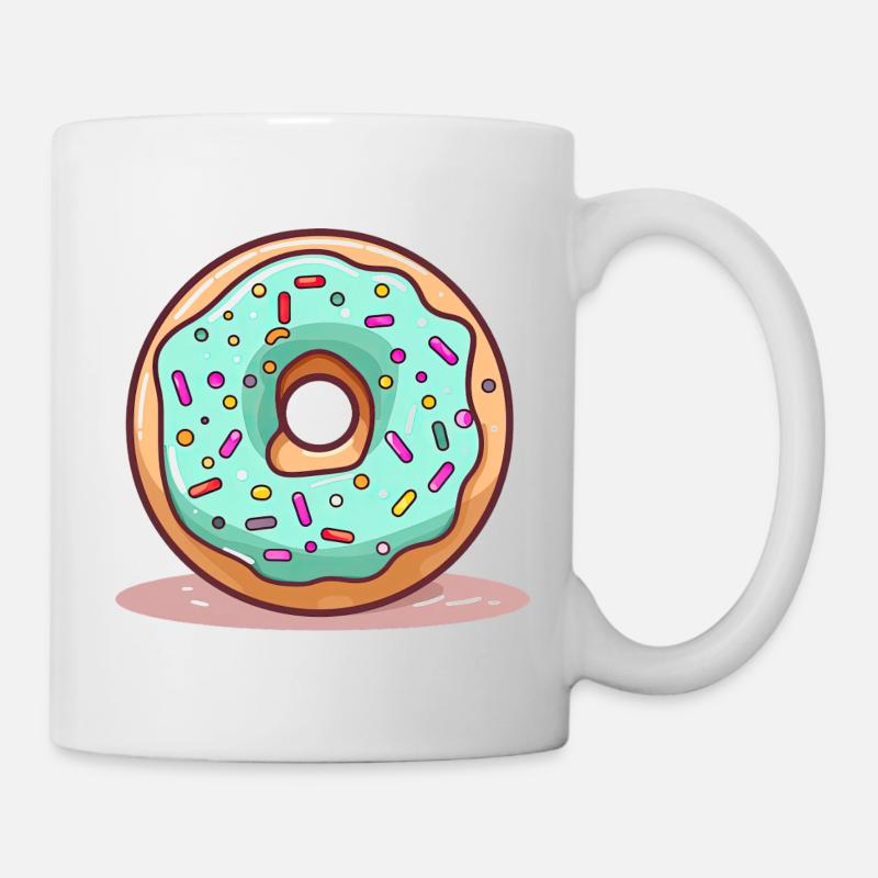 Éclatée bleu menthe donut - Mug blanc - blanc