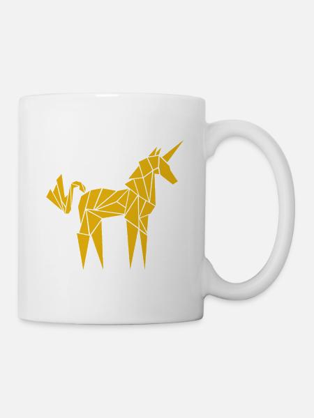 Origami-Einhorn - Tasse - Weiß